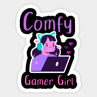 Comfy Gamer Girl I'm Gaming Nerdy Cute Girl Women Girl Sticker